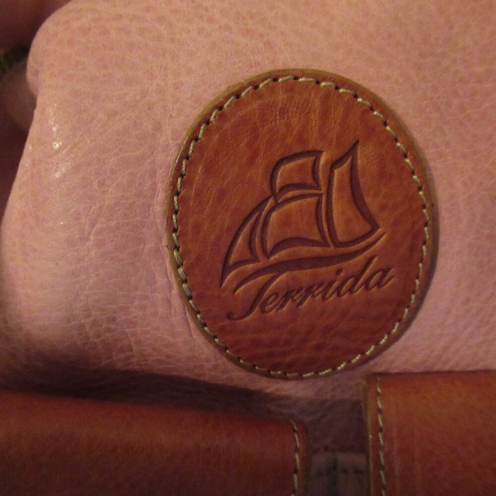 Terrida Tote Shopper Bag Colorful Bag XL Pink Leather - Picture 2 of 13